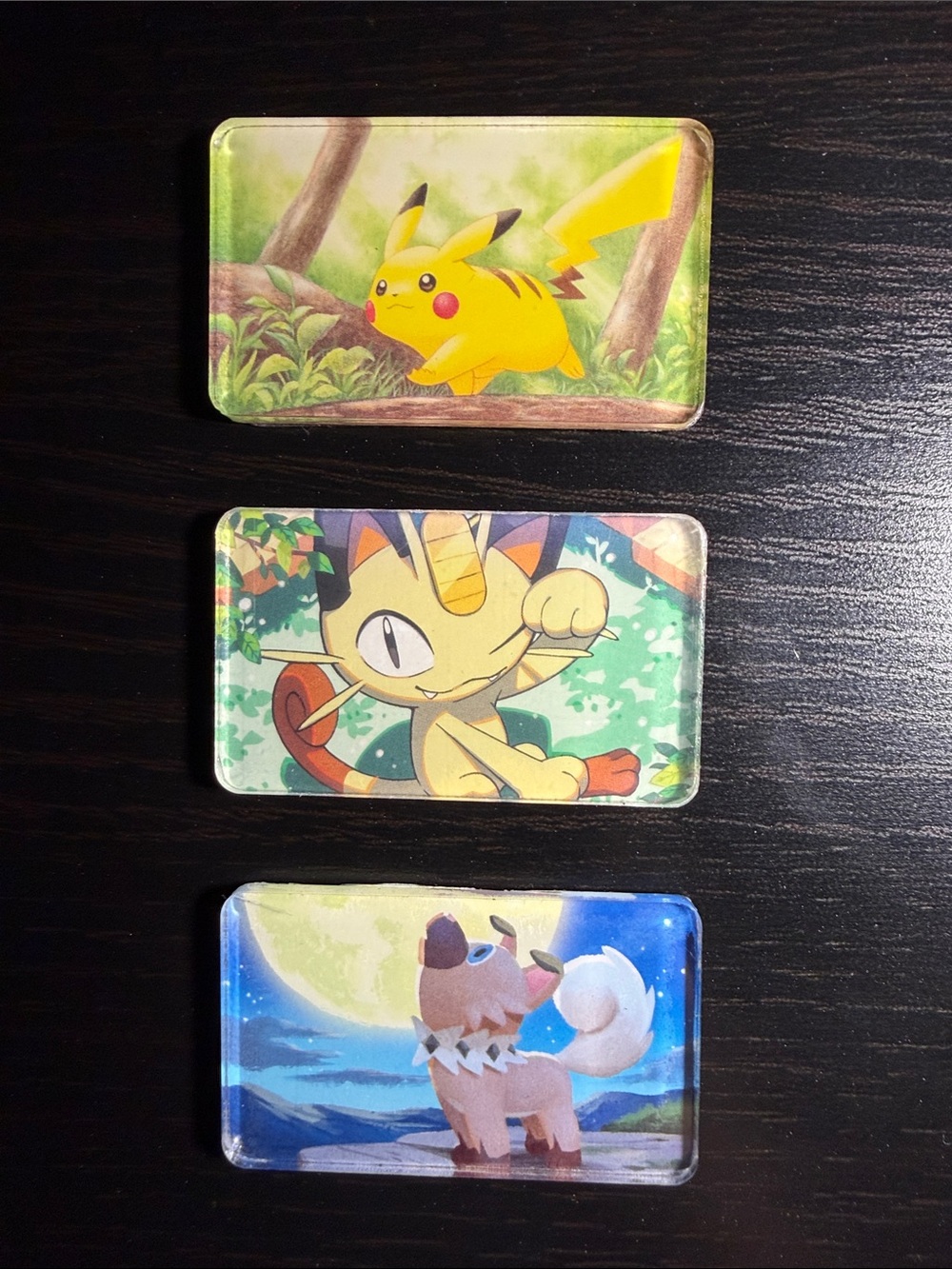 Pokémon Small refrigerator Magnets - Pikachu, Meowth & Rockruff